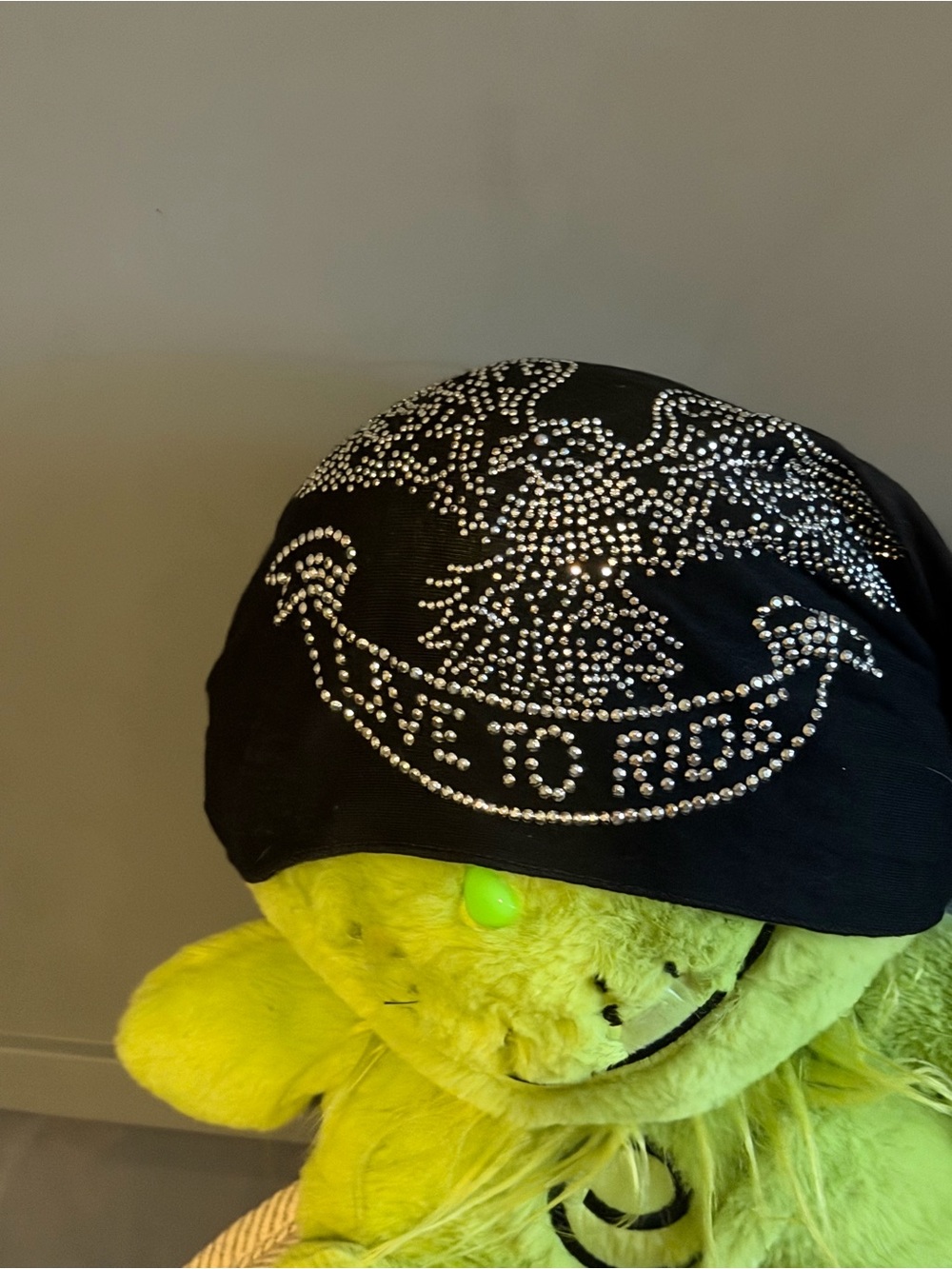 Harley-Davidson Black Rhinestone Skull Bandana Hat